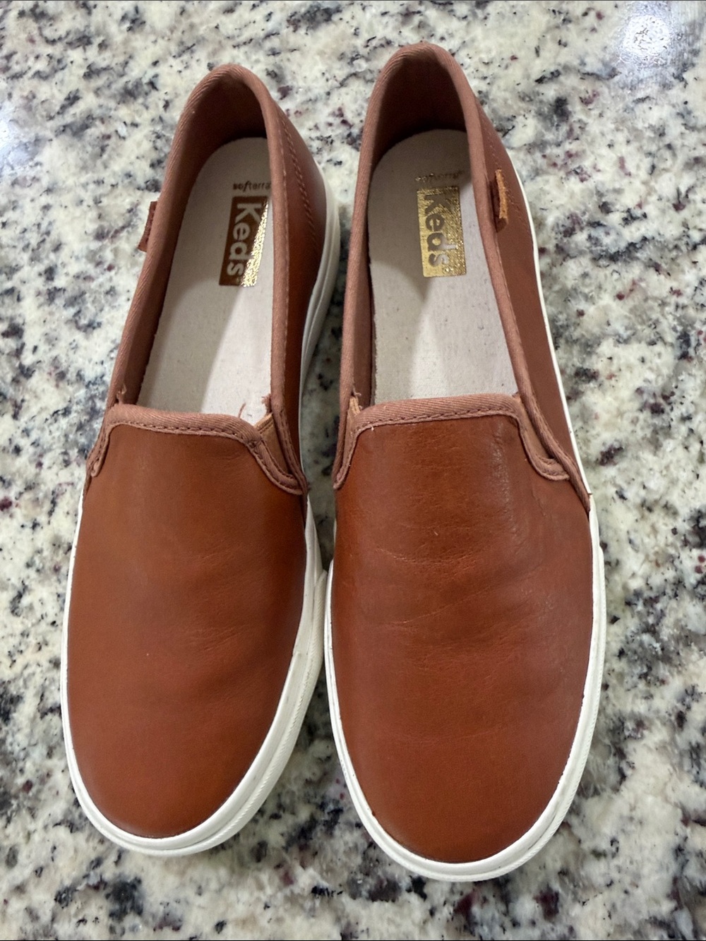 Keds Men's Slip-On Loafers in Chestnut and White Rubber Sole